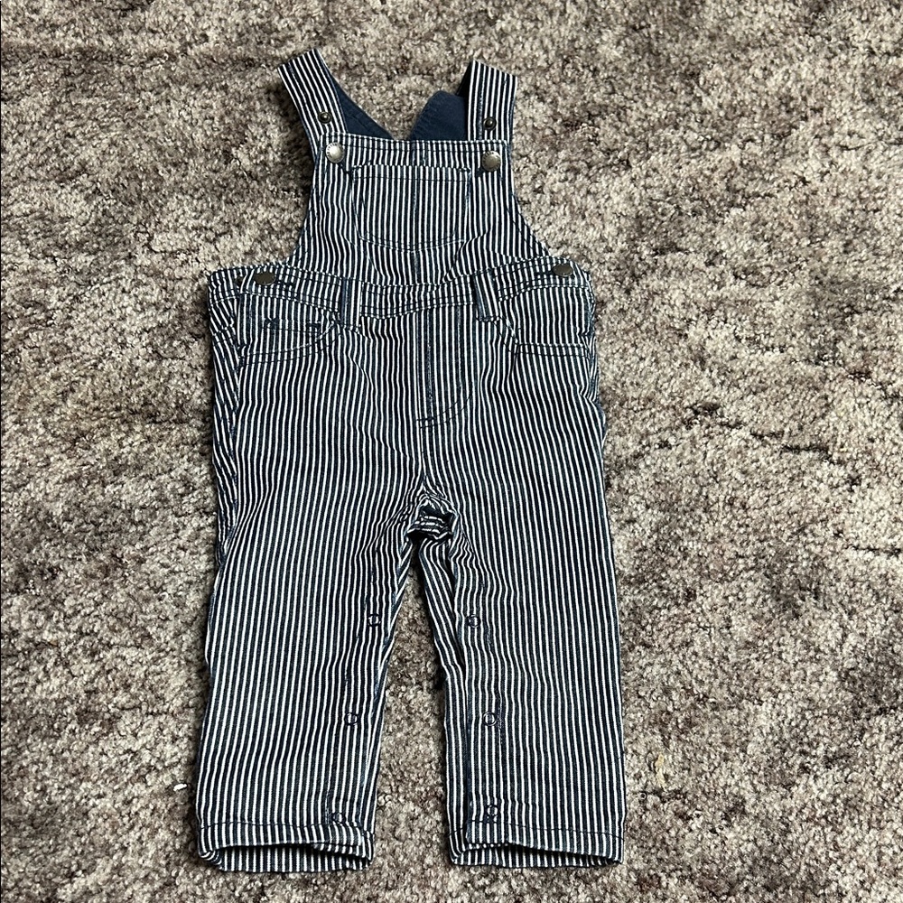 Striped Navy & White Kids Overalls - Classic Cotton